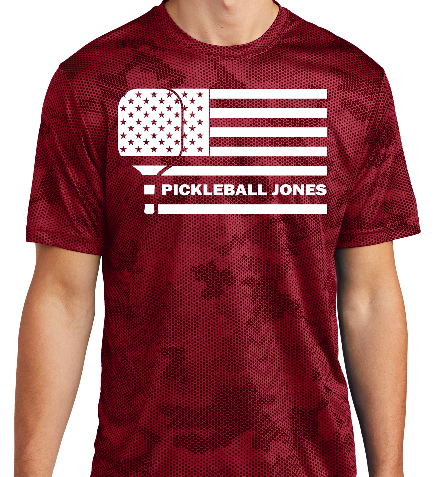 Men's Red Camouflage Shirt w/ White Paddle Flag