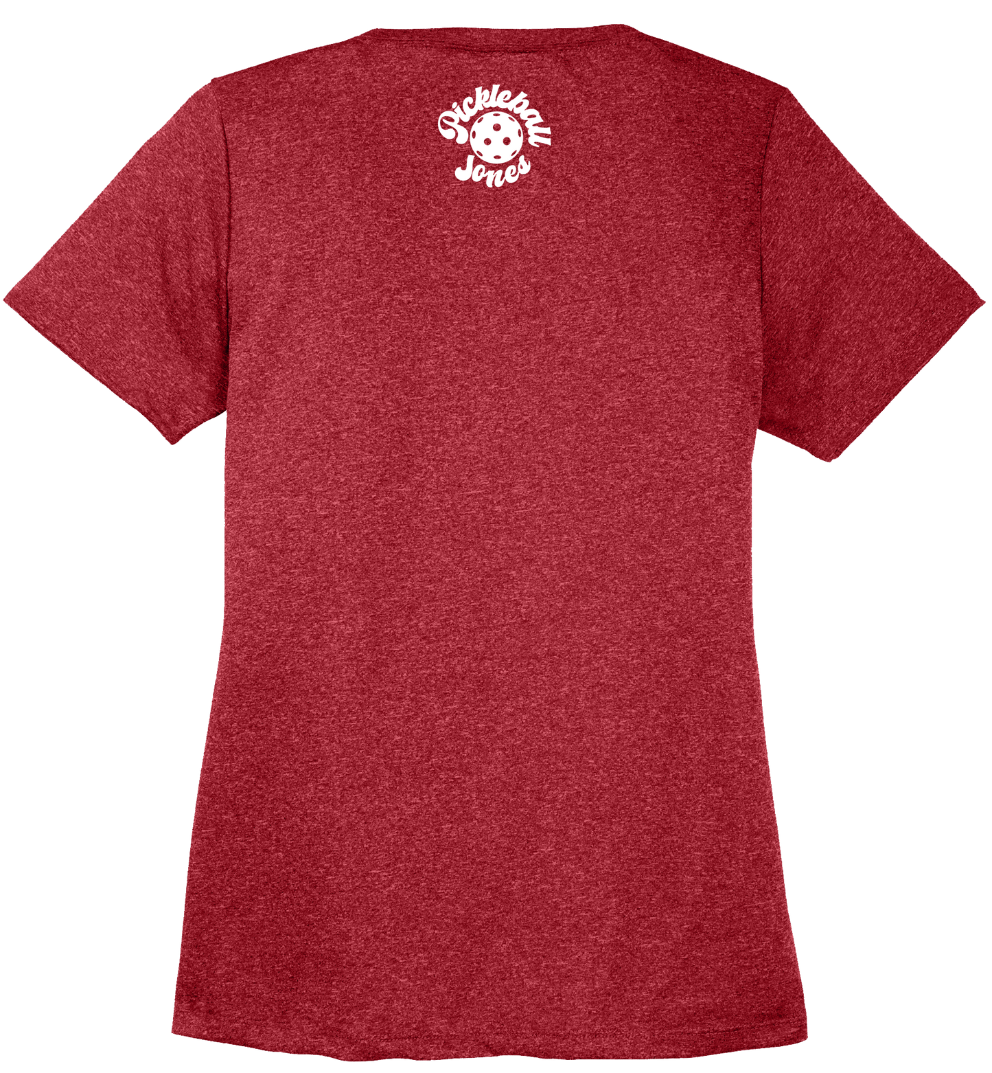 Ladies Red Heather Scoop Neck with White Paddle Flag