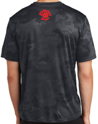 Men's Gray Camouflage Shirt with Distressed Full Color Flag