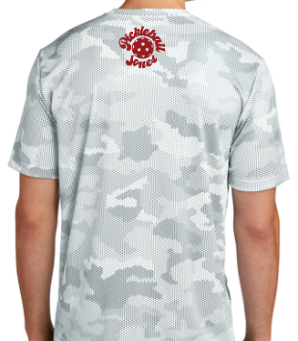 Men's White Camouflage Shirt with Full Color Paddle Flag
