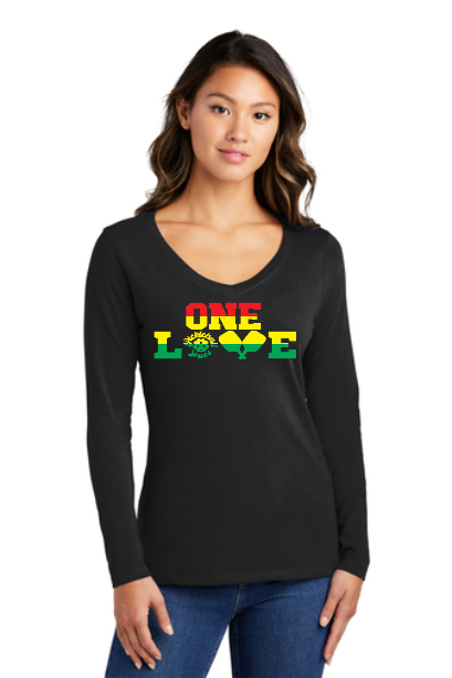 Rasta Ladies Long Sleeve V-Neck