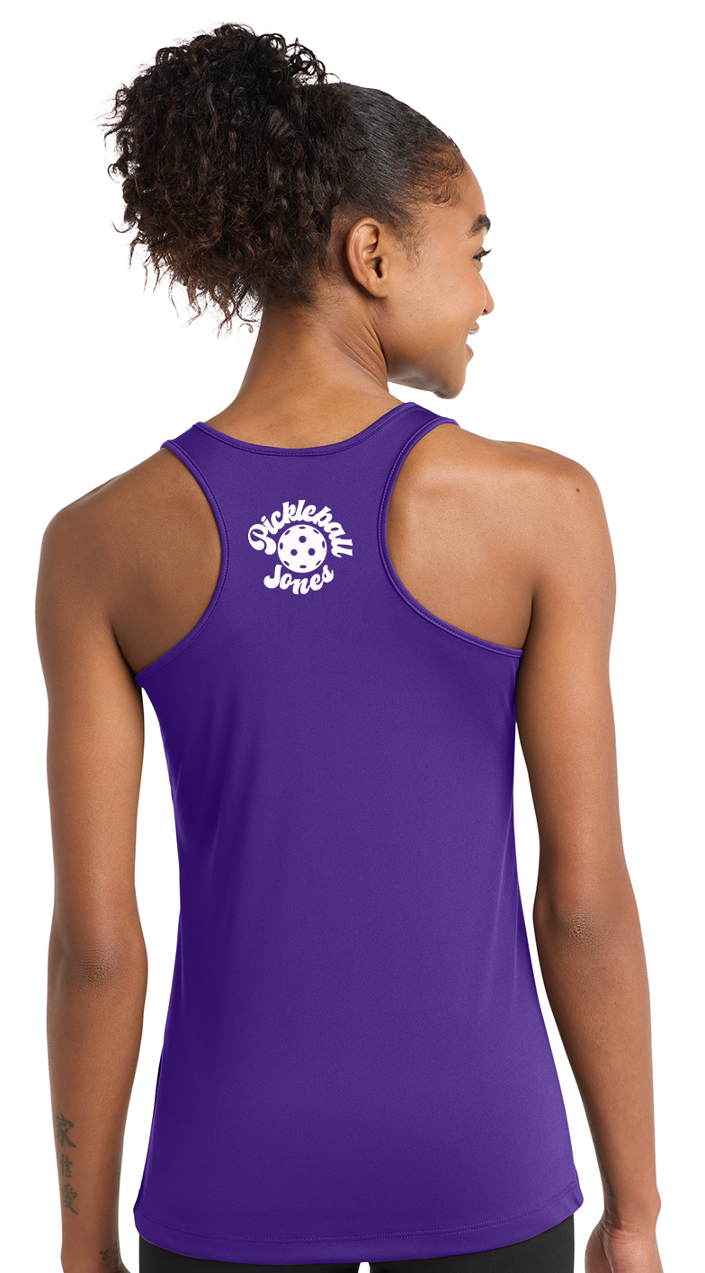 Ladies Purple Racerback Tank w/ White Virginia Beach