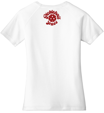 Ladies White Short Sleeve with Full Color Paddle Flag