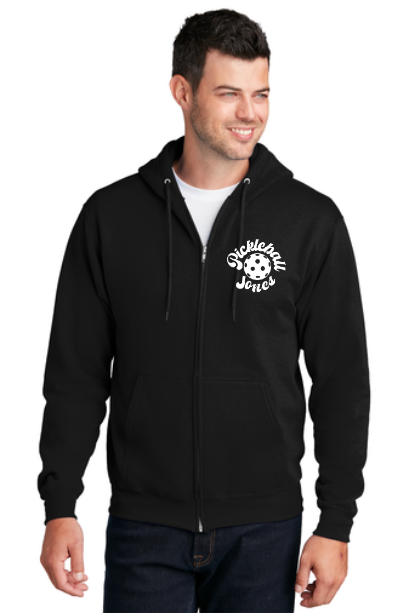 Men's Core Fleece Pickleball Bones Full-Zip Hooded Sweatshirt