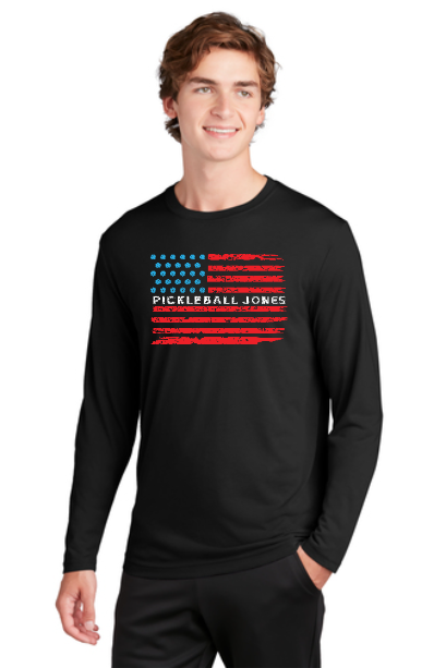 Men's Long Sleeve PBJ Distressed Flag Performance Shirt