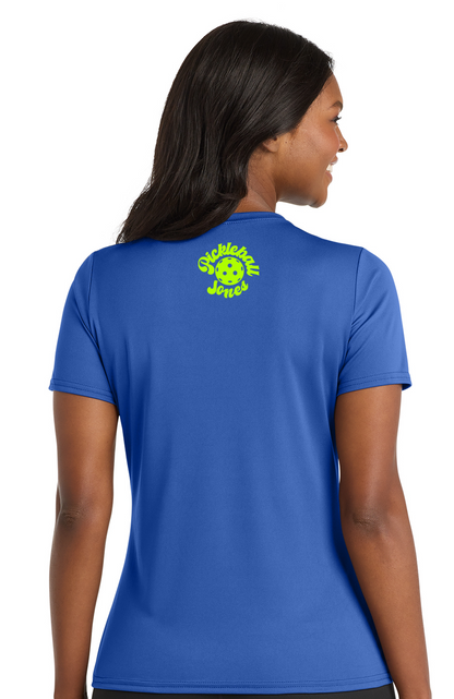 Ladies Royal Short Sleeve w/ Neon Green and White PBJ Heart