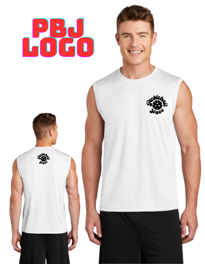 Men's Sleeveless Tank PBJ Logo White