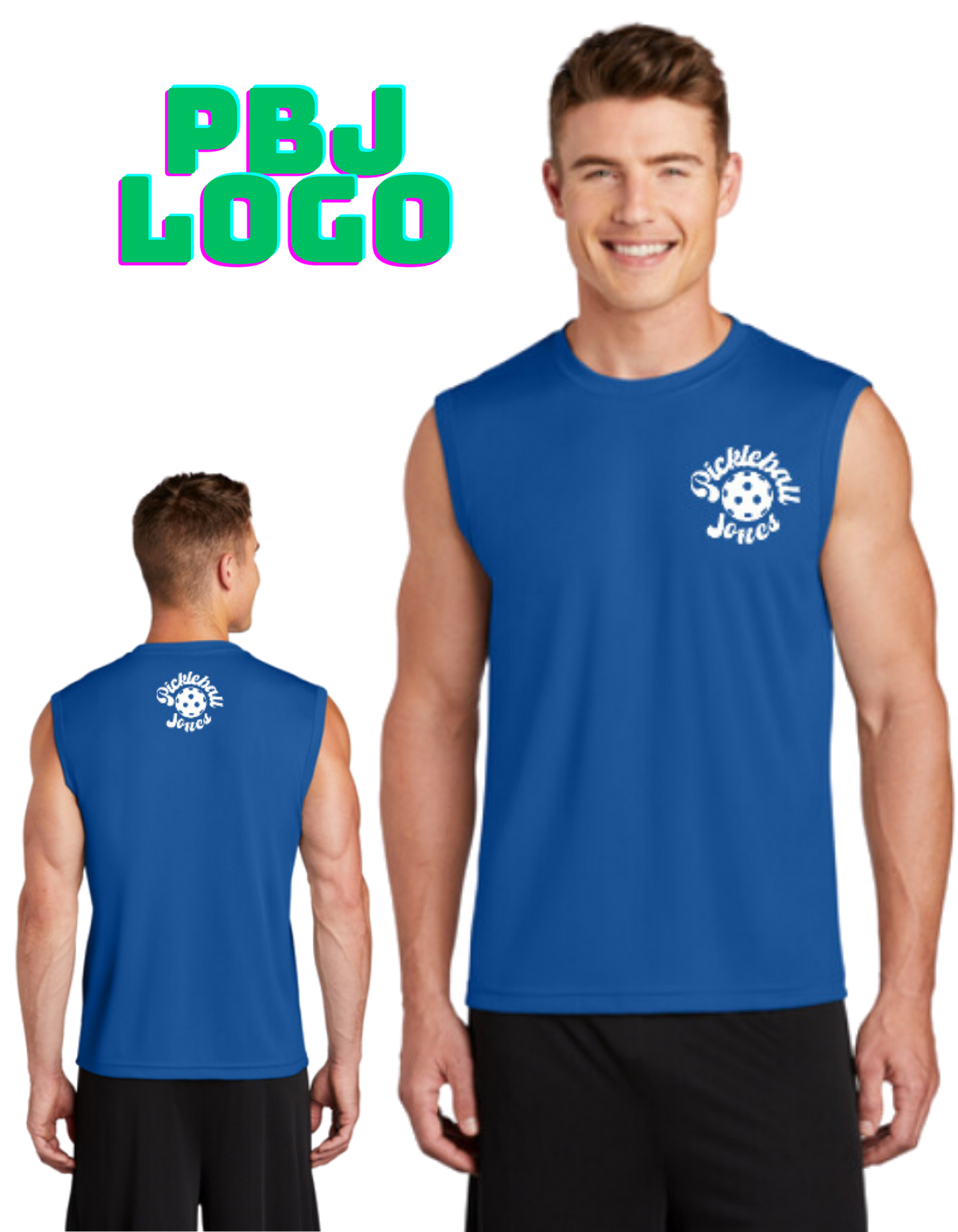 Men's Sleeveless Tank PBJ Logo Royal Blue