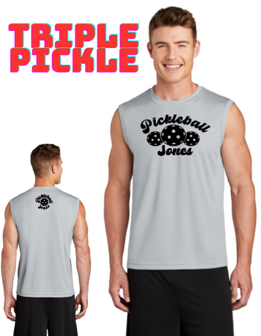 Men's Sleeveless Tank Triple Pickle Silver