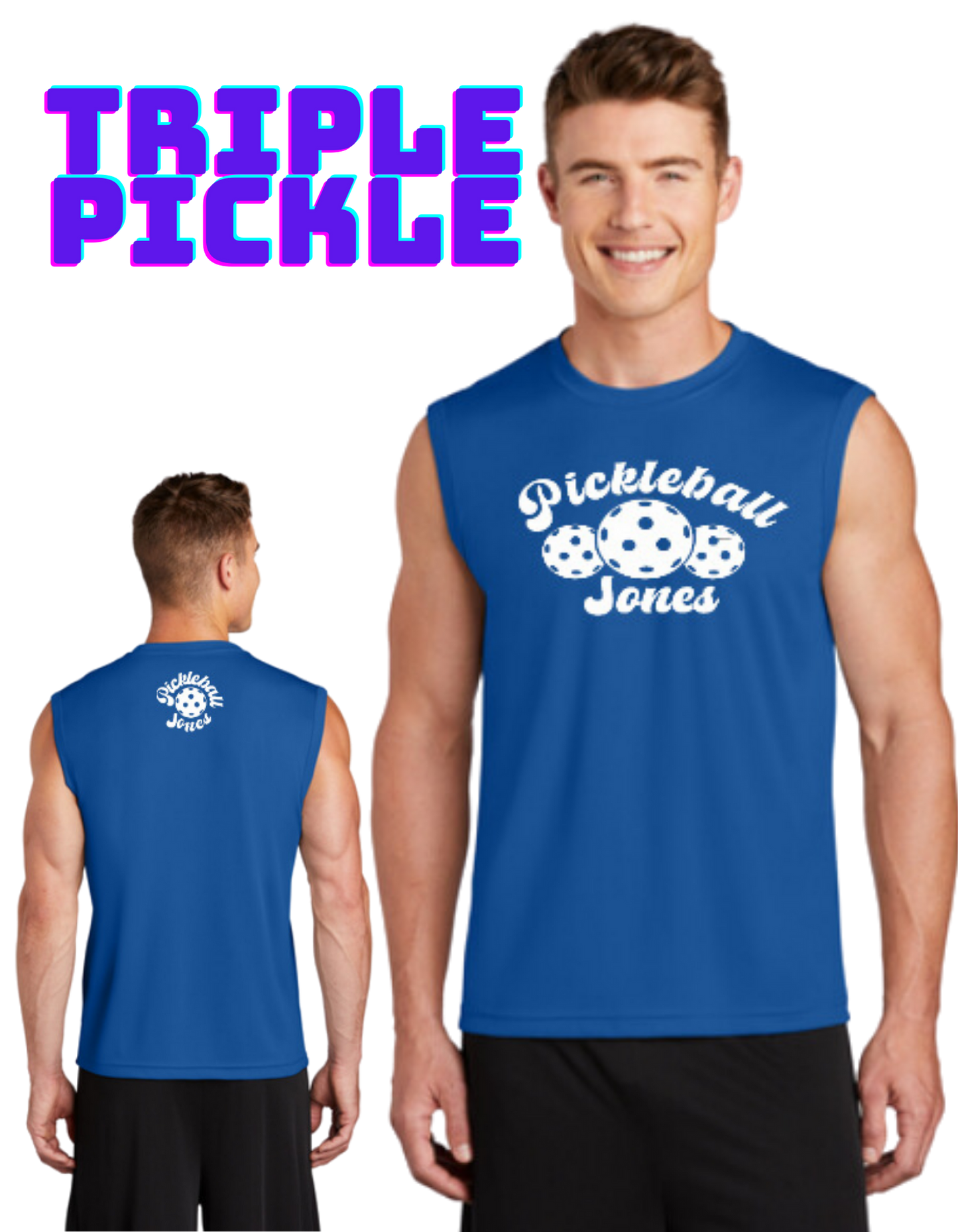 Men's Sleeveless Tank Triple Pickle Royal Blue