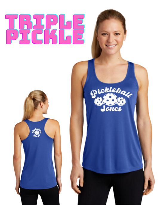 Ladies Racerback Tank Triple Pickle True Royal